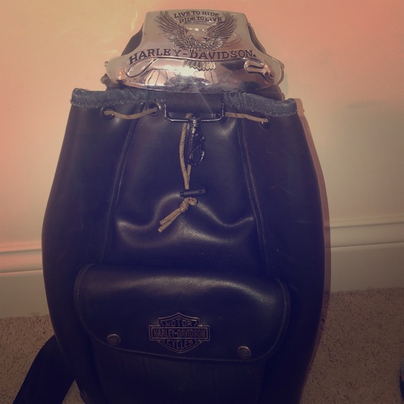 harley davidson drawstring backpack
